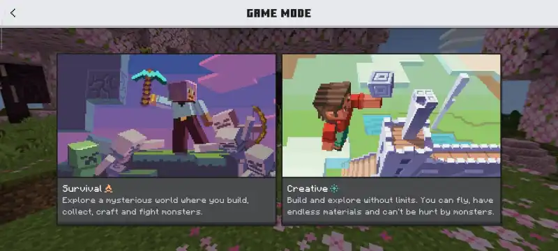 Action and Stuff game mode selection screen
