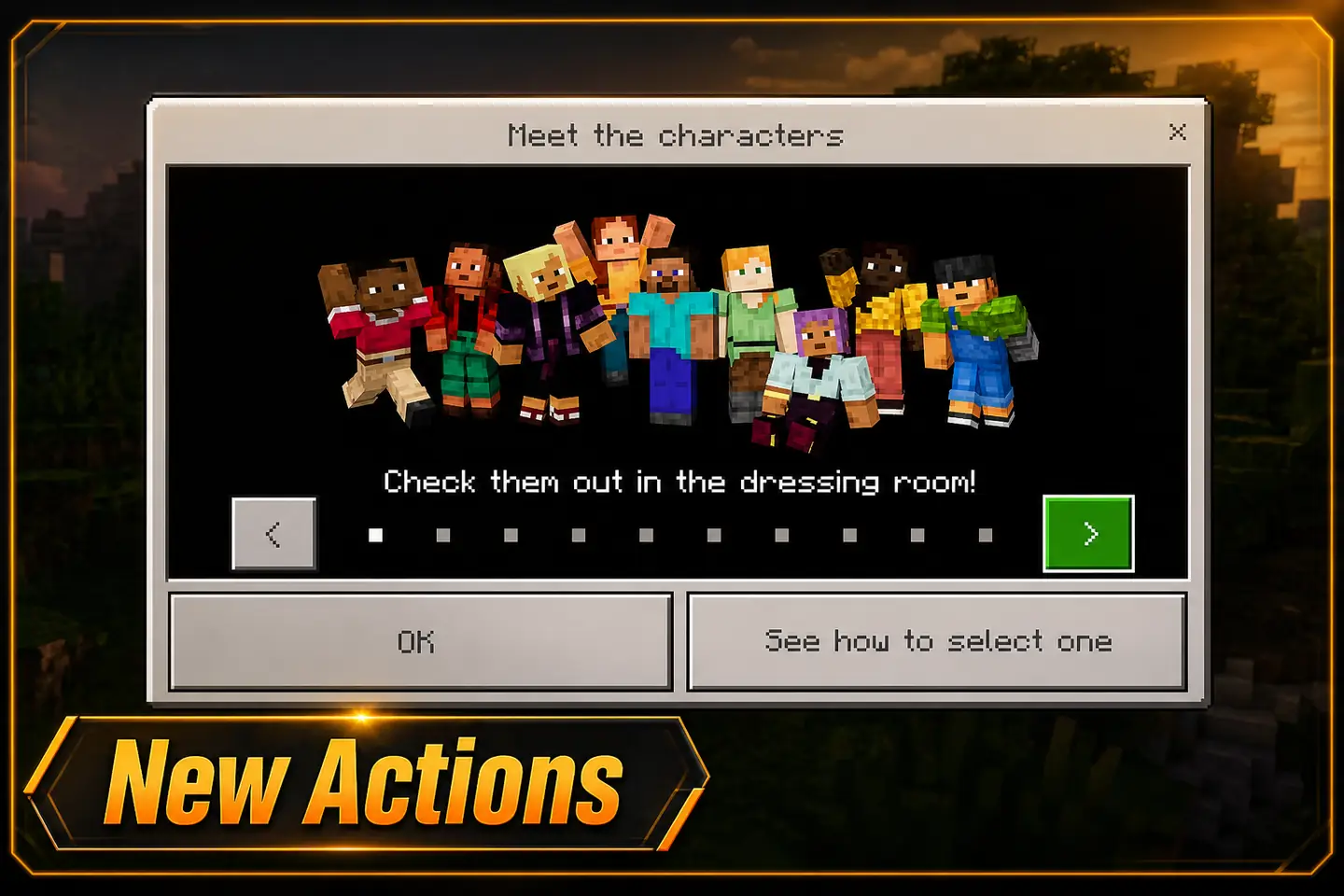 Action and Stuff 1.10 Download for Bedrock MCPACK 2 Action and Stuff 1.10 new actions visual using the Minecraft Bedrock character popup