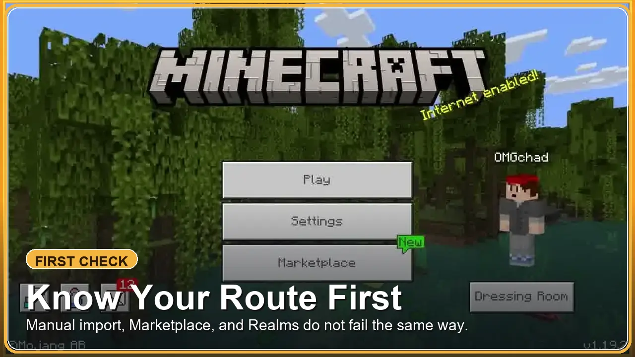 Route-first troubleshooting check for Action and Stuff import problems