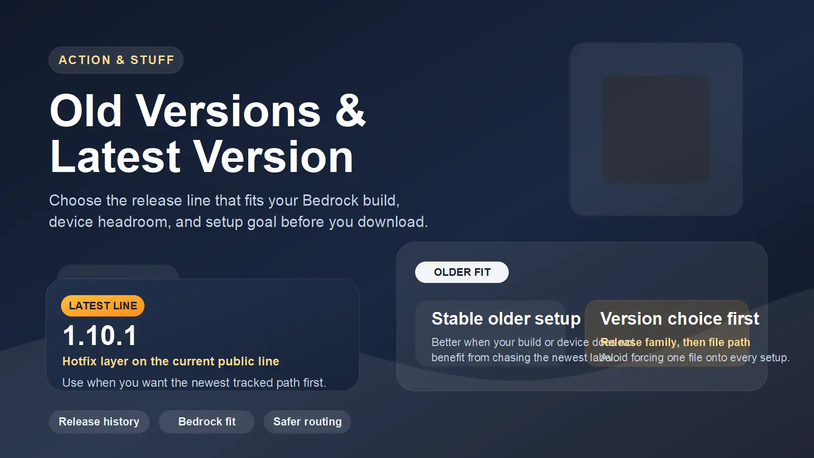Action and Stuff Old Versions and Latest Version Guide